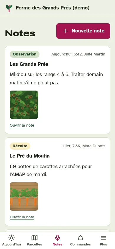 Les notes de la semaine, avec leurs photos