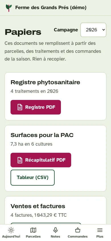Les documents de la campagne