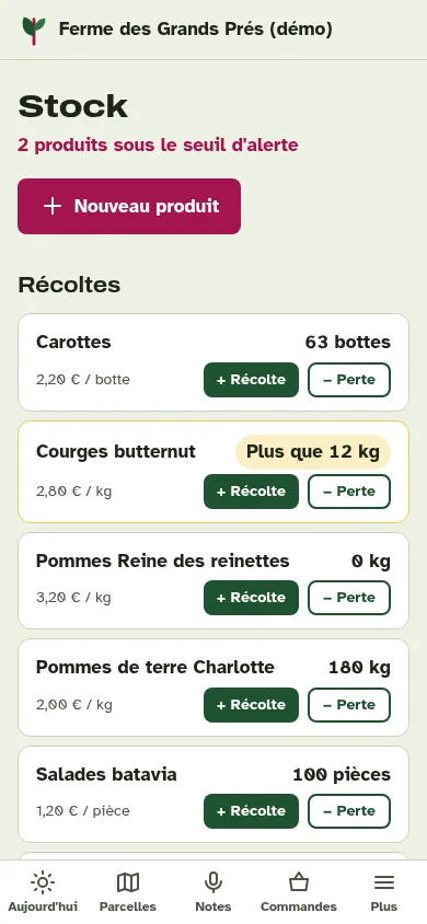 Le stock, et ce qui va manquer
